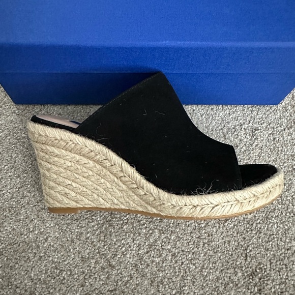 NWT Stuart Weitzman mules, suede leather, jute wedge, size 5 - Picture 3 of 7